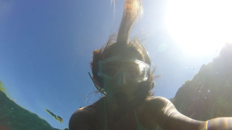 a man swimming in the water