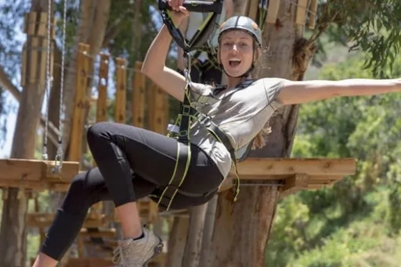 a person in a forest