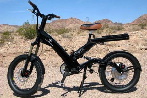 a bicycle is parked next to a motorcycle