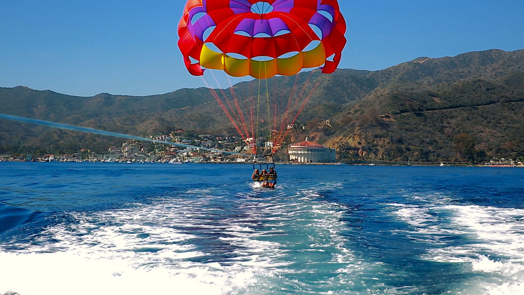 a parachute in the water