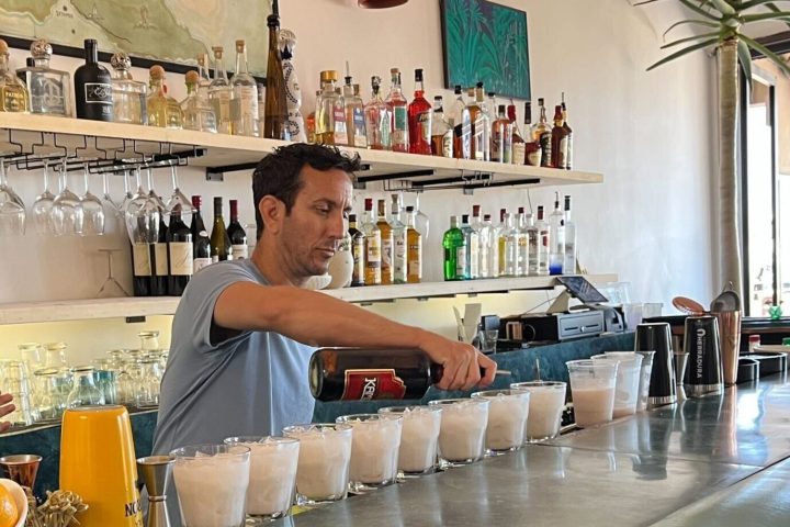 Mixing up cocktails at Catalina Charlie's