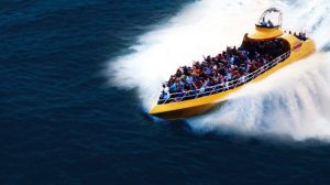 a small boat in a body of water