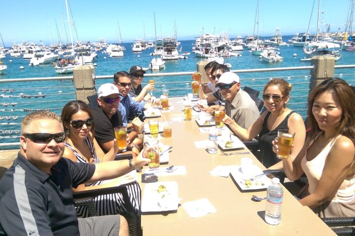 a group of people sitting at a table