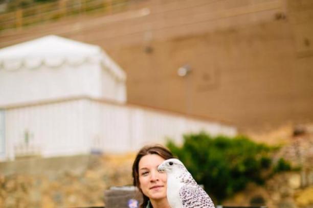 a person standing in front of a building