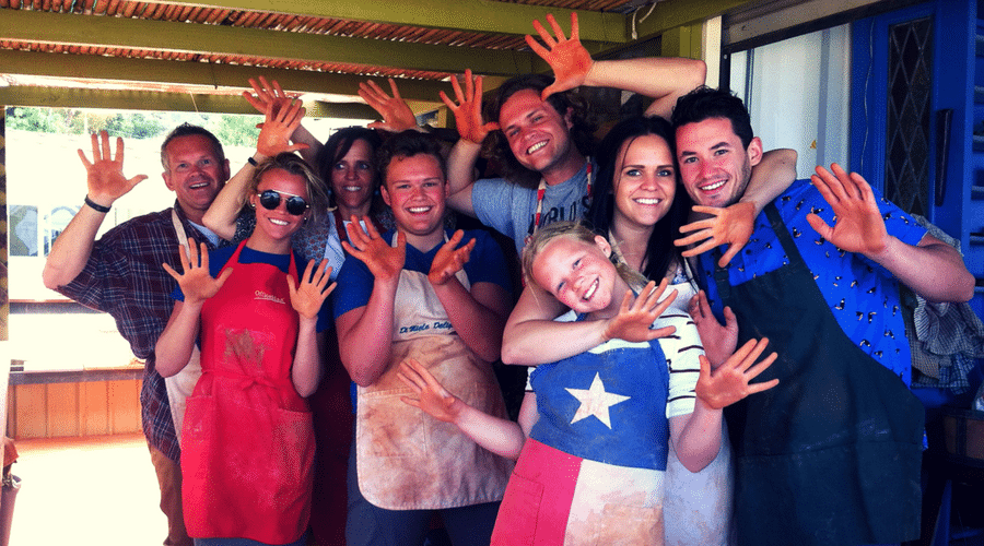 a group of people posing for a photo