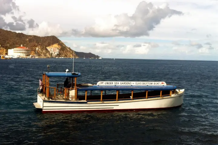 a small boat in a large body of water