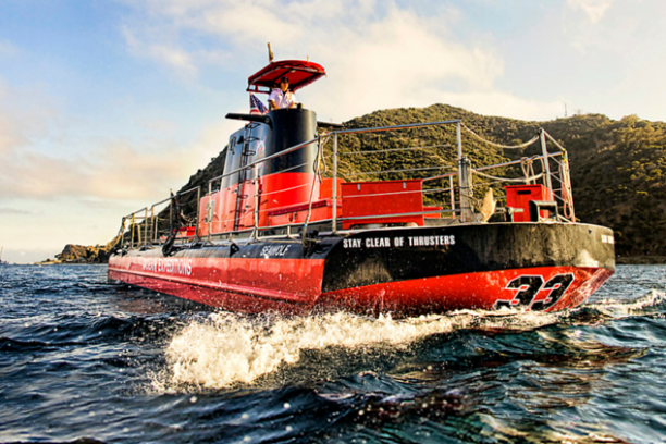 a small boat in a body of water