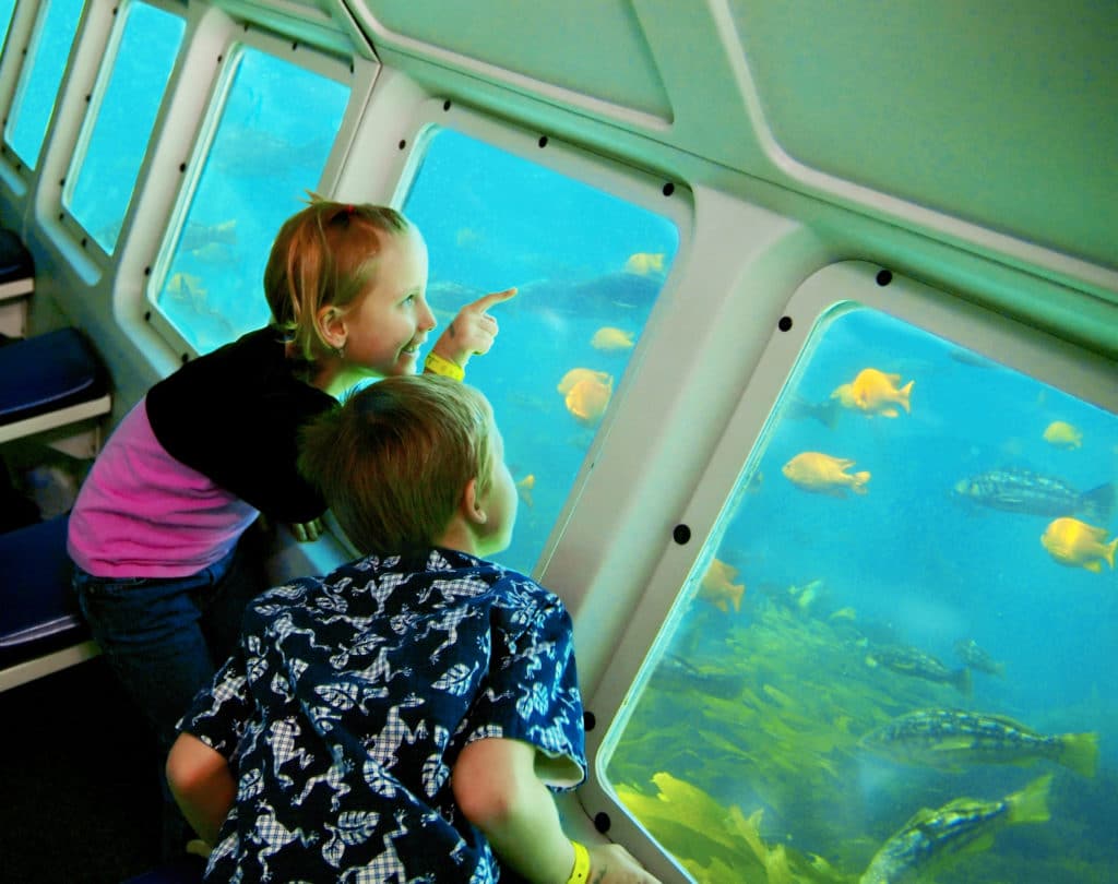 a small child in a semi sub