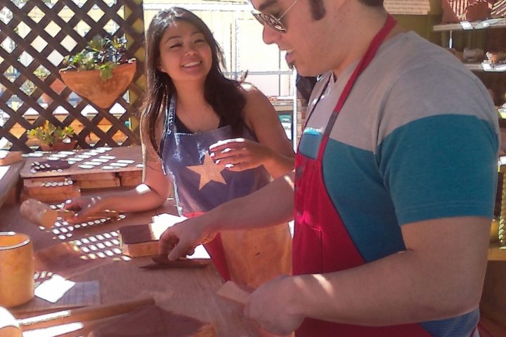 a man and a woman sitting at a table