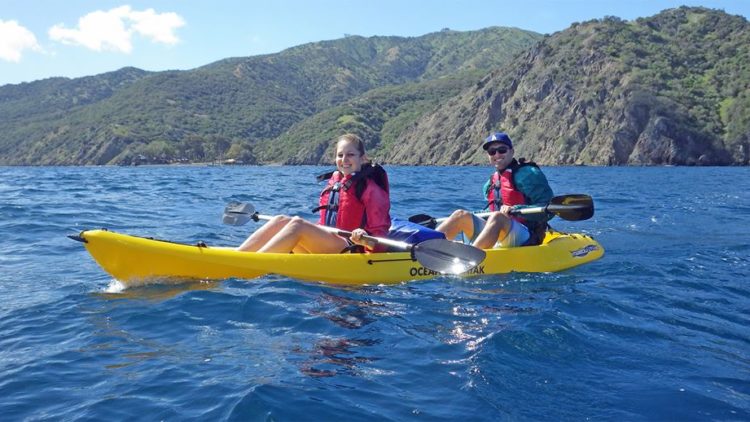 Kayaking on a field trip to Catalina
