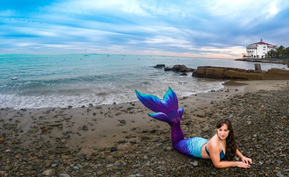a person sitting at a beach